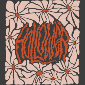 hollower band flower power vintage groovy boho merch design